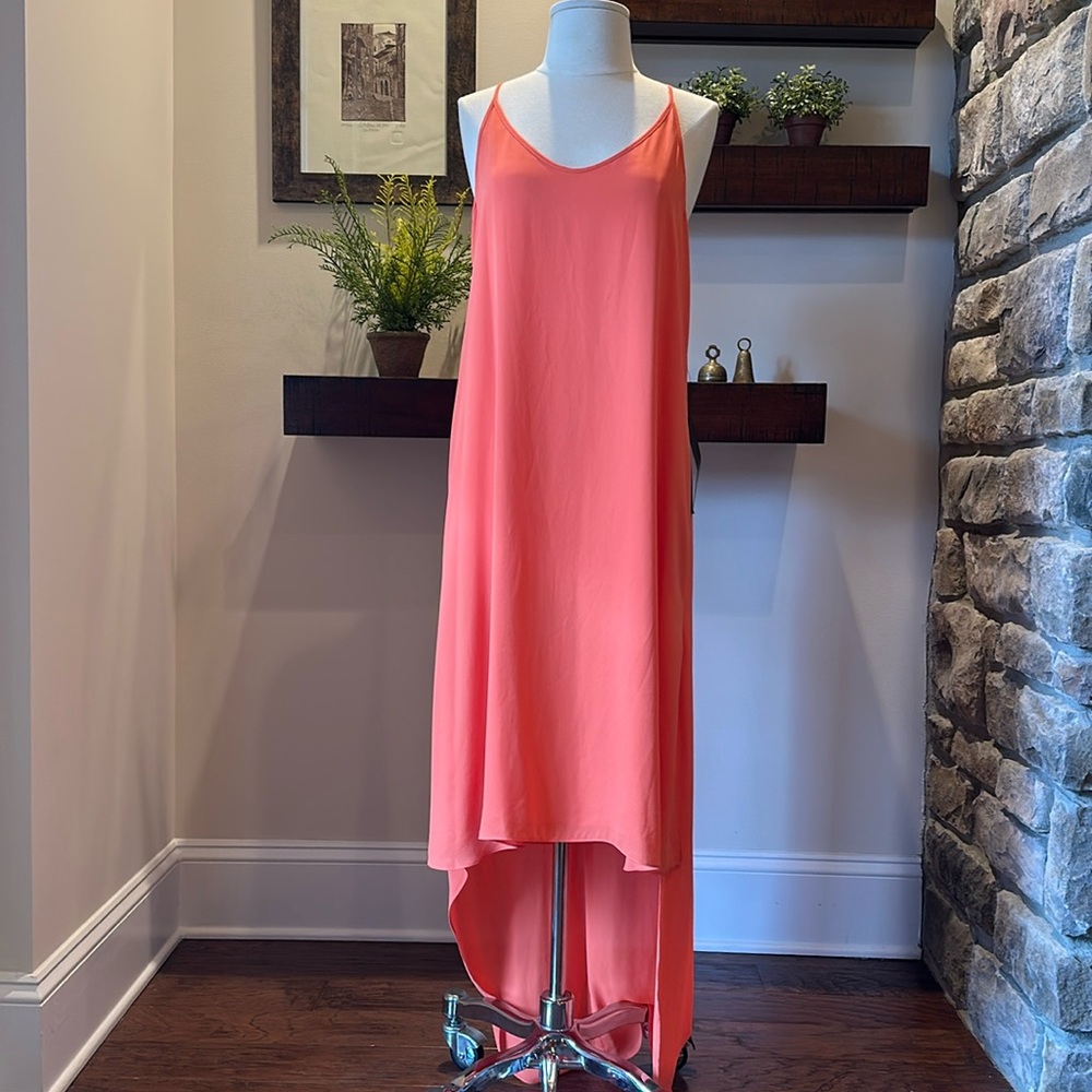 BCBGMAXAZRIA WOMEN'S ASYMMETRICAL LONG DRESS